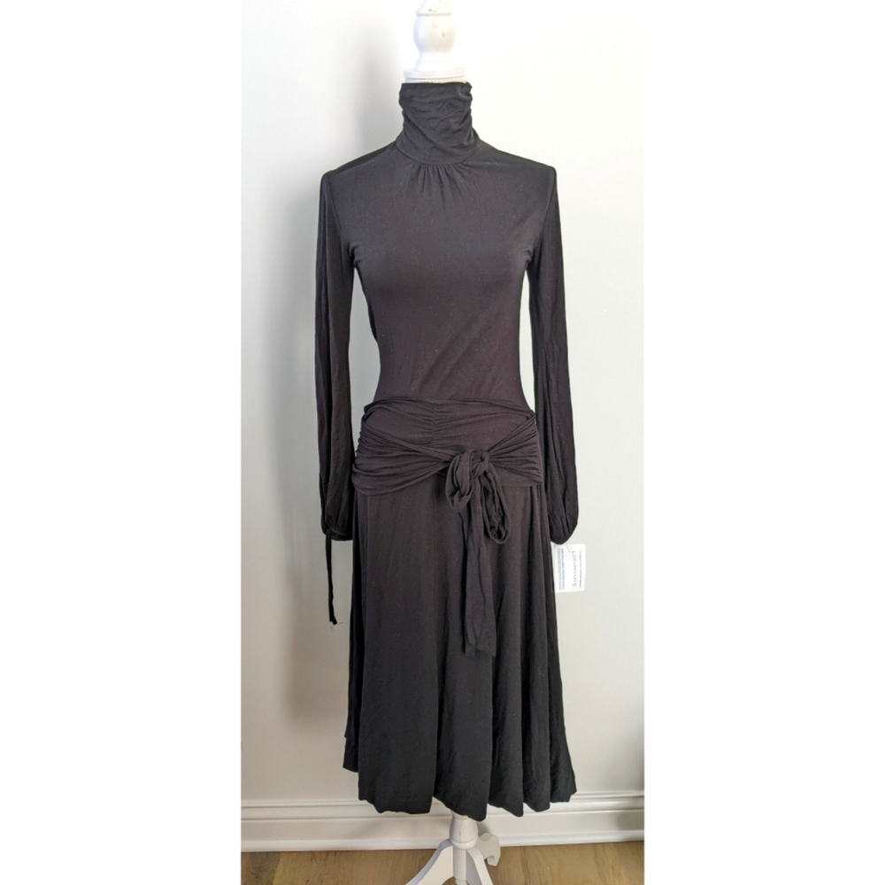 Zoe D jersey midi flare dress
